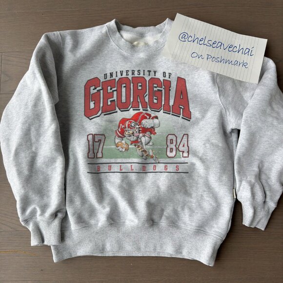 Vintage University of Georgia Bulldogs Sweatshirt 90s Georgia Football Shirt tee - Picture 1 of 2